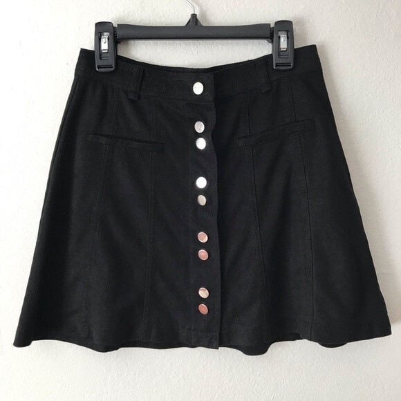 Zara Trafaluc Black Skirt with Button Front Size X-Small - Picture 3 of 7